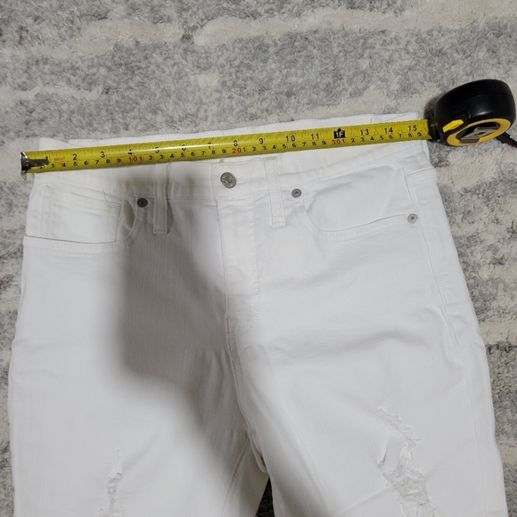 Madewell High Rice  Skinny CropThread White Skinny Distressed Jeans - Picture 12 of 13